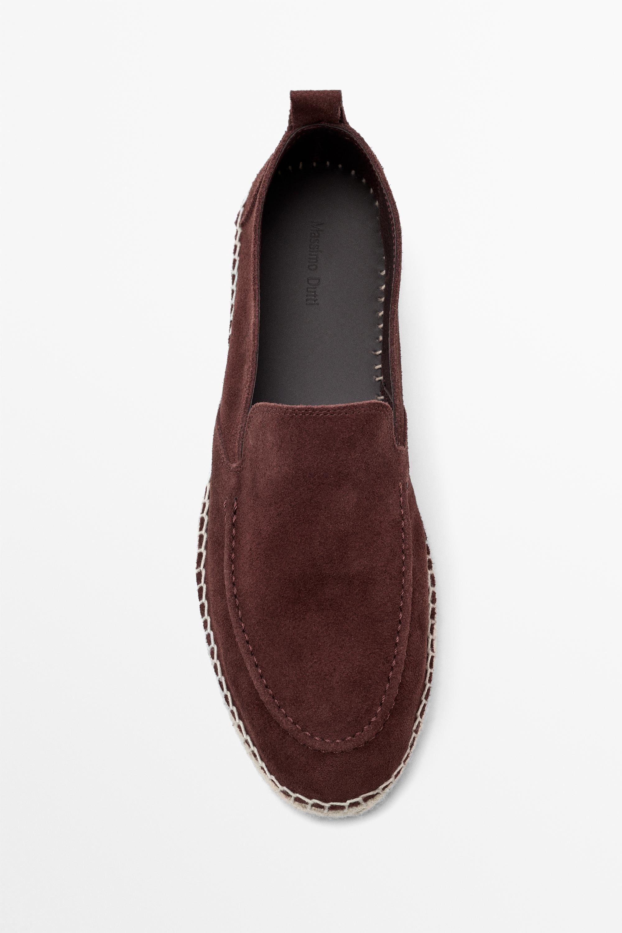Leather espadrilles with moc toe